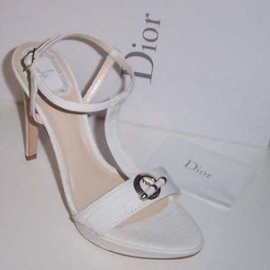NEW DIOR croc print T-strap platform sandal 37.5
